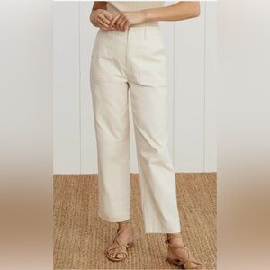 Jenni Kayne Ranger Trouser Cotton Linen in Cream Cargo Utility Pants